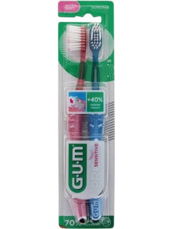 Gum Pro Sensitive Sunstar 510 Ultra Soft Οδοντόβουρτσες 2τμχ Ροζ Μπλε