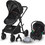 Smart Baby Ago Καρότσι Μωρού 3 σε 1 Black