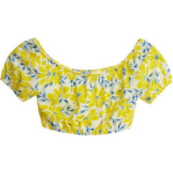 Original Marines Παιδικό Crop Top Κοντομάνικο Λευκό Κίτρινο DEP3198F VAR1