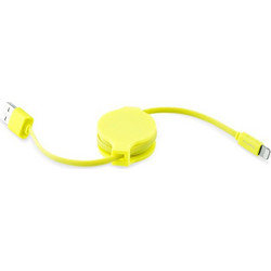 Puro Retractable USB-A to Lightning Cable 0.8m Yellow CAPLTRTICON
