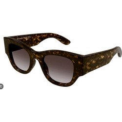 Alexander McQueen AM0420S 002 Γυναικεία Γυαλιά Ηλίου Τετράγωνα Κοκάλινα Ταρταρούγα με Καφέ Degradee Φακό