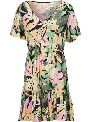 Roxy Sea Symphony Again Mini Καλοκαιρινό Καθημερινό Φόρεμα Floral Πολύχρωμο ERJWD03769-KVJ6