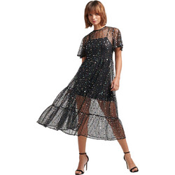 Superdry Midi Βραδινό Φόρεμα Μαύρο W8011405A-9MJ