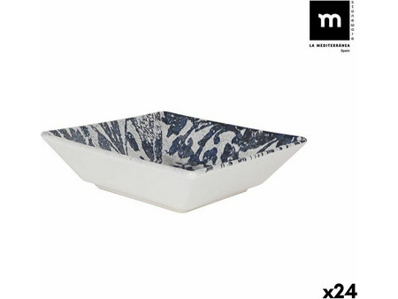 LA Mediterranea Πιάτα Βαθιά Πορσελάνης Τετράγωνα Horus 18x18cm 24τμχ