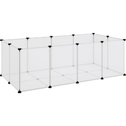 vidaXL Περίφραξη Τρωκτικών Λευκή 144x74x46.5cm