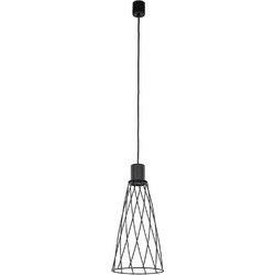 TK Lighting Modesto Κρεμαστό Φωτιστικό Οροφής Πλέγμα Μονόφωτο Μαύρο 10161