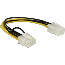 DeLOCK 83775 Καλώδιο Τροφοδοσίας 6-Pin PCIe Female to 8-Pin PCIe Male 0.2m Multicolor