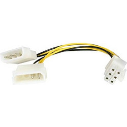 StarTech LP4PCIEXADAP Καλώδιο Τροφοδοσίας 4-Pin Molex to 2 x 6-Pin PCIe Male 0.15m Multicolor