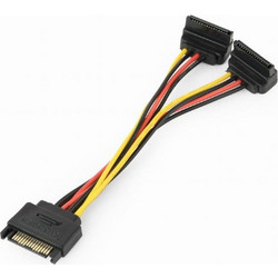 Cablexpert SATAM2F-02 Καλώδιο Τροφοδοσίας 15-Pin SATA Male to 2 x 15-Pin SATA Female 0.15m Multicolor