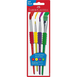 Faber-Castell Fluo Σετ Πινέλα Ζωγραφικής 4τμχ 481600