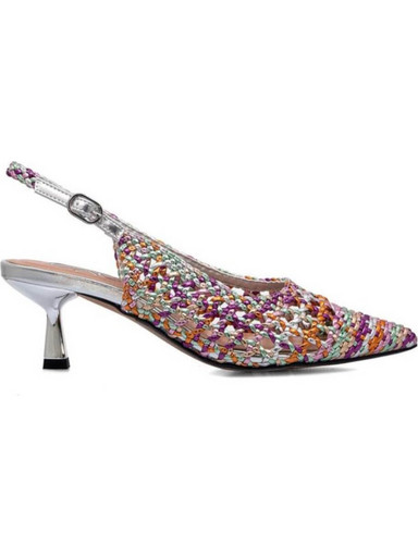 Exe SELENA-850 Γόβες Slingback Δερμάτινες με Λεπτό Χαμηλό Τακούνι Πολύχρωμες S470085035D1
