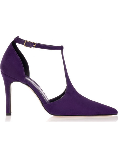 Sante Γόβες Suede με Τακούνι Στιλέτο & Λουράκι Μωβ 23-536-02