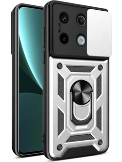 Bodycell Armor Slide Ring Holder Back Cover Silver (Xiaomi Redmi Note 13 5G)