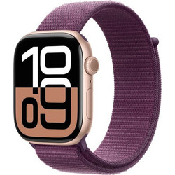 Apple Watch Series 10 46mm Aluminum Sport Loop Rose Gold / Plum