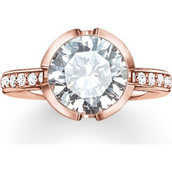 Thomas Sabo Γυναικείο Δαχτυλίδι από Ασήμι Ροζ Χρυσό 2037-416-14