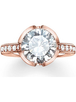 Thomas Sabo Γυναικείο Δαχτυλίδι από Ασήμι Ροζ Χρυσό 2037-416-14