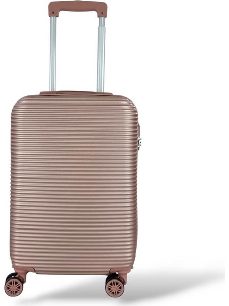 FlyNow FL0409C Βαλίτσα Καμπίνας 55x35x20cm με 4 Ρόδες Ροζ Χρυσή