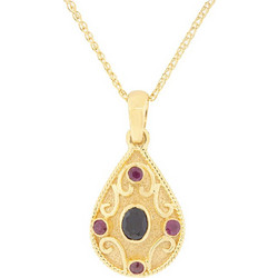 Million Diamonds Γυναικείο Κολιέ από Χρυσό 14K με Ρουμπίνι & Ζαφείρι MK18696