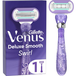 Gillette Venus Deluxe Smooth Swirl Γυναικείο Ξυραφάκι με Ανταλλακτικές Κεφαλές με 5 Λεπίδες & Λιπαντική Ταινία 1τμχ