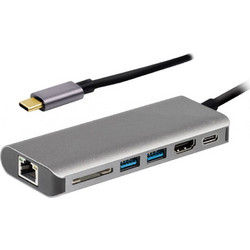Powertech PTH-069 USB-C Docking Station με HDMI 4K PD Ethernet