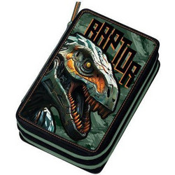 Graffiti Dinosaur Κασετίνα Γεμάτη με 2 Θήκες Κυπαρισσί 241333