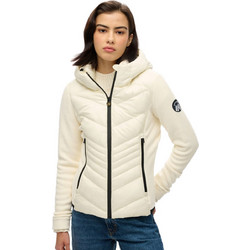 Superdry Γυναικείο Μπουφάν Χειμωνιάτικο Puffer Μακρύ Εκρού W5011904A-71D