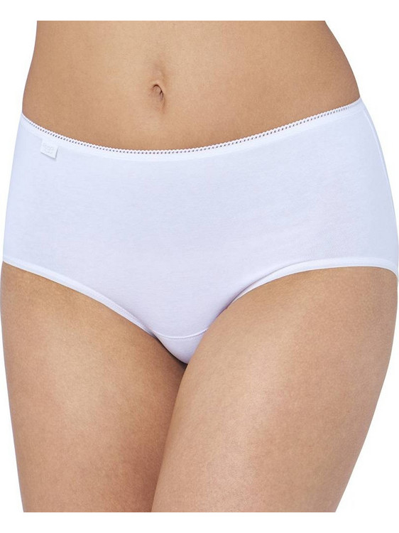 Sloggi Βαμβακερά Ψηλόμεσα Γυναικεία Slip Λευκά 2Pack 10005038-0003