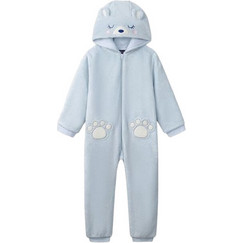 Sergent Major Παιδική Ολόσωμη Πιτζάμα Fleece Χειμωνιάτικη Γαλάζια 24H5PF41D4F