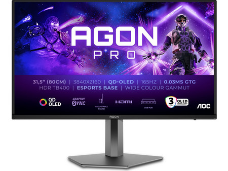 AOC AGON PRO AG326UD QD-OLED HDR Gaming Monitor 31.5" 3840x2160 165Hz 0.03ms