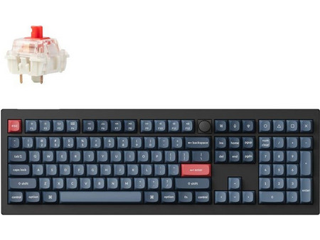 Keychron V6 Max QMK/VIA Ασύρματο Μηχανικό Gaming Πληκτρολόγιο με Gateron Jupiter Red Διακόπτες RGB Black