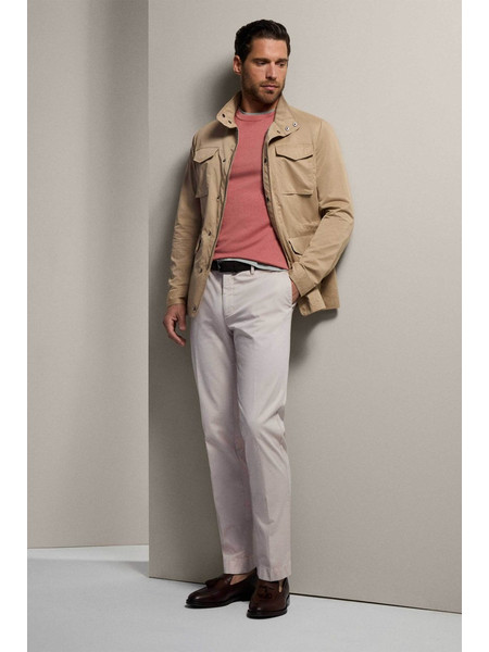 Hackett Ανδρικό Παντελόνι Chino Ελαστικό Κανονική Εφαρμογή Μπεζ HM212488R