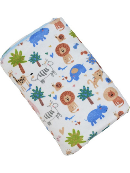QueenMother Hippo and Friends Κουβέρτα Κούνιας Βελουτέ 110x150 Λευκή