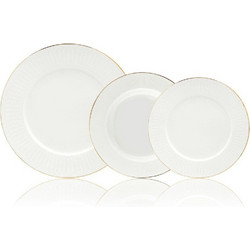 Cryspo Trio Ivory-Gold Σετ Πιάτα Φαγητού Πορσελάνης Μπεζ Χρυσά 20τμχ IVORY-GOLD