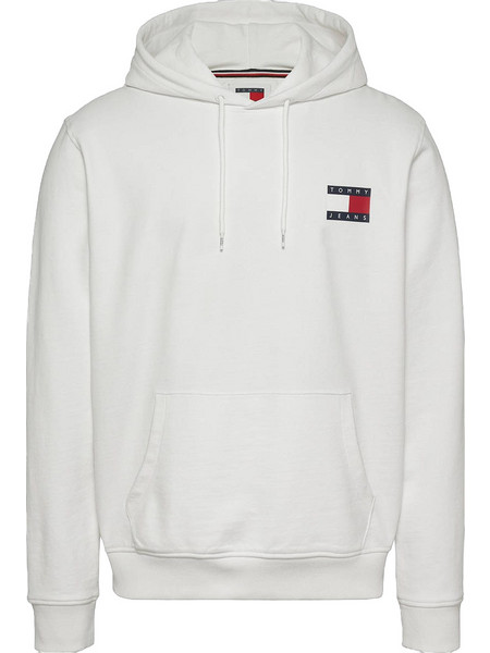 Tommy Jeans Ανδρικό Φούτερ με Κουκούλα & Τσέπες Λευκό DM0DM20738-YBR