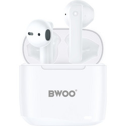Bwoo BW94 Ακουστικά Bluetooth Earbud Ανθεκτικά στο Νερό White