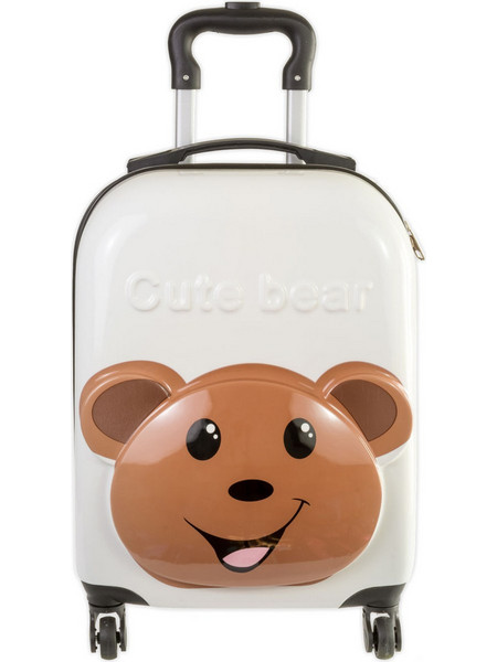 A2S Cute Bear 40-NE-287-08 Παιδική Βαλίτσα Καμπίνας 45x30x20cm με 4 Ρόδες Λευκή