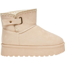 Funky Buddha Γυναικεία Μποτάκια Πλατφόρμα Suede Nude με Γούνα FBL010-110-08
