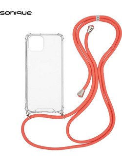 Sonique Armor Clear Back Cover Transparent / Coral (iPhone 14)