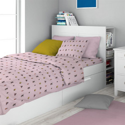 Dimcol Σετ Παιδικά Σεντόνια Μονά Φανελένια 160x240 Luney Tunes Pink 3τμχ