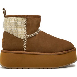 Emu Australia Stinger Knit Γυναικεία Μποτάκια Πλατφόρμα Suede Ταμπά με Γούνα W13143