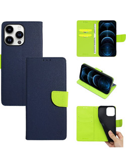 Sonique Trend Wallet Navy Blue / Lime (iPhone 14 Pro)