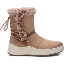 Refresh Γυναικεία Μποτάκια Χιονιού Πλατφόρμα Suede Nude με Γούνα 172117
