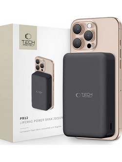 Tech-Protect PB12 Wireless Magsafe Power Bank 20000mAh 15W με Θύρα USB-A & Θύρα USB-C Black