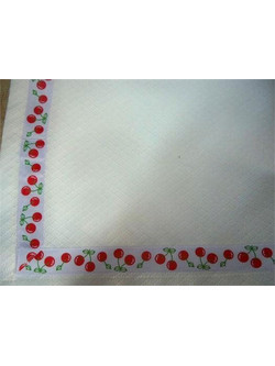 Cherry Πάνα Αγκαλιάς Πικέ Λευκή Κόκκινη 90x90cm