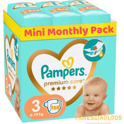 Pampers Premium Care Monthly Pack Πάνες No3 6-10kg 156τμχ