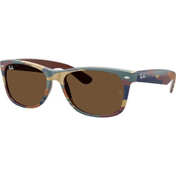 Ray-Ban RB2132 682533 Ανδρικά Γυαλιά Ηλίου Τετράγωνα Κοκάλινα Πολύχρωμα με Καφέ Φακό