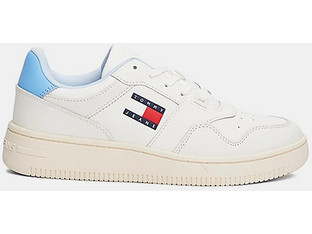 Tommy Jeans Γυναικεία Sneakers Λευκά Γαλάζια EN0EN02505-C12