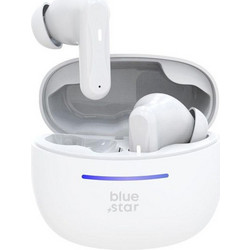 Blue Star BK44 Ακουστικά Bluetooth In Ear Ανθεκτικά στο Νερό White