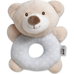 Interbaby Αρκουδάκι Grey Υφασμάτινη Κουδουνίστρα Κρίκος για Νεογέννητα