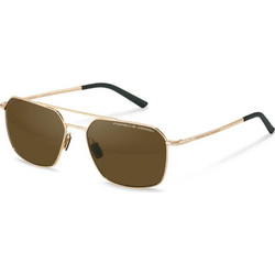 Porsche Design P8970 Ανδρικά Γυαλιά Ηλίου Τετράγωνα Μεταλλικά Χρυσά με Καφέ Φακό